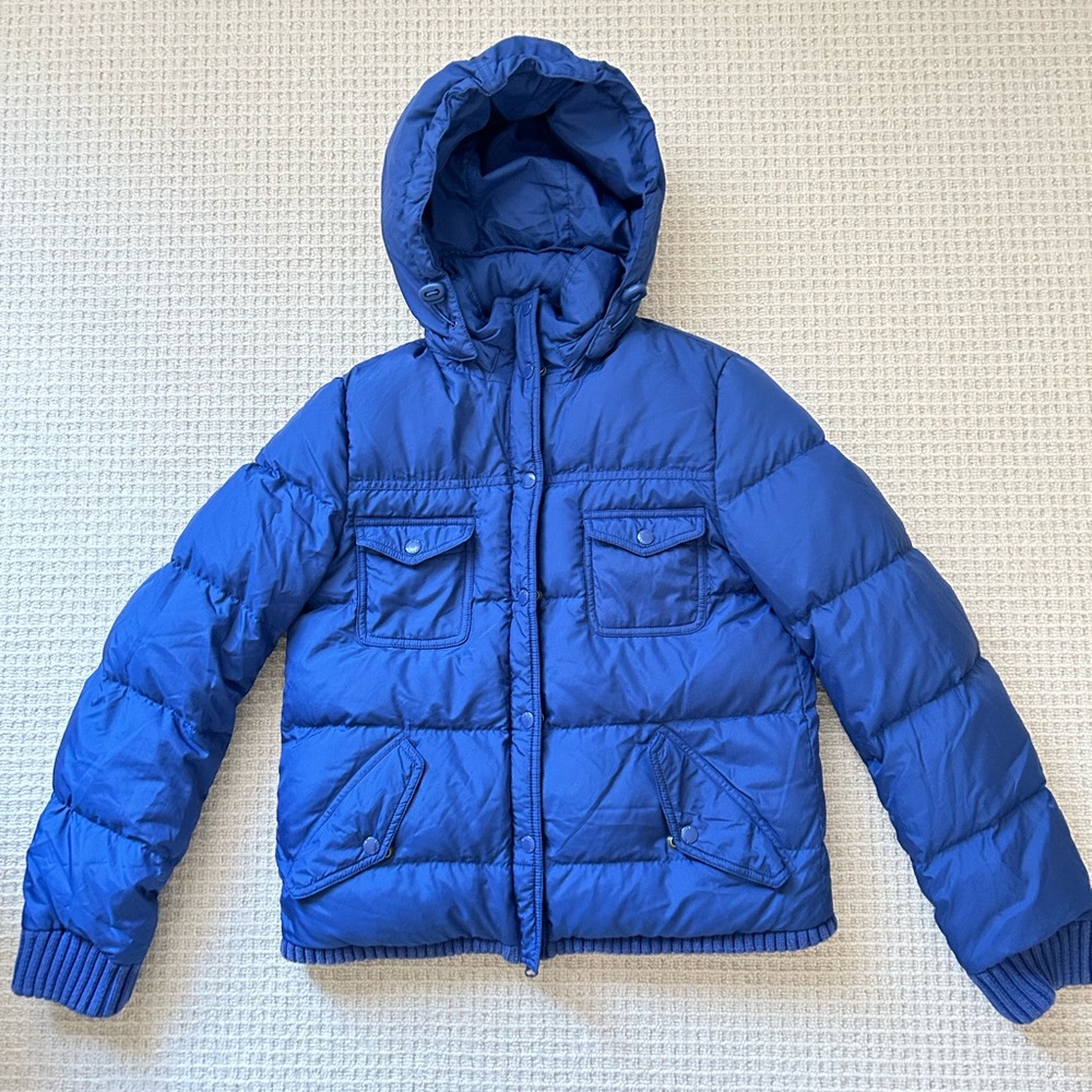 Blue J.Crew Puffer Coat - Detachable Hood